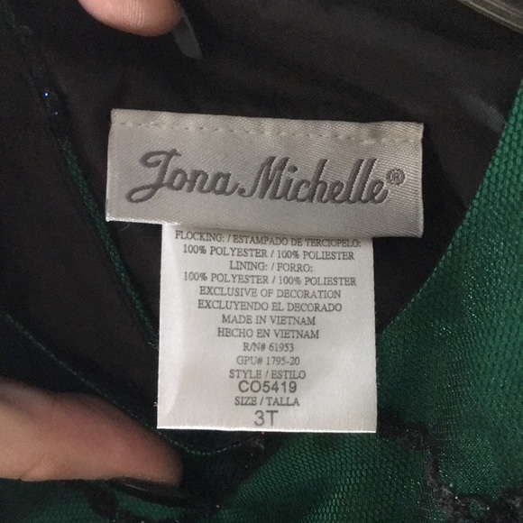 SOLD ON VINTED—Girls Jona Michelle Green and Black Holiday Dress Size 3T - Picture 6 of 6